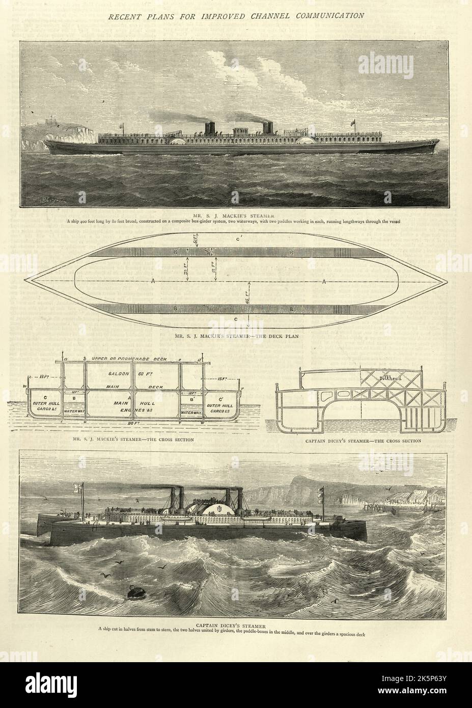Pale a vapore vittoriano, 1870s ° secolo, 19th °. S J Mackie e Captain Dicey's. Foto Stock
