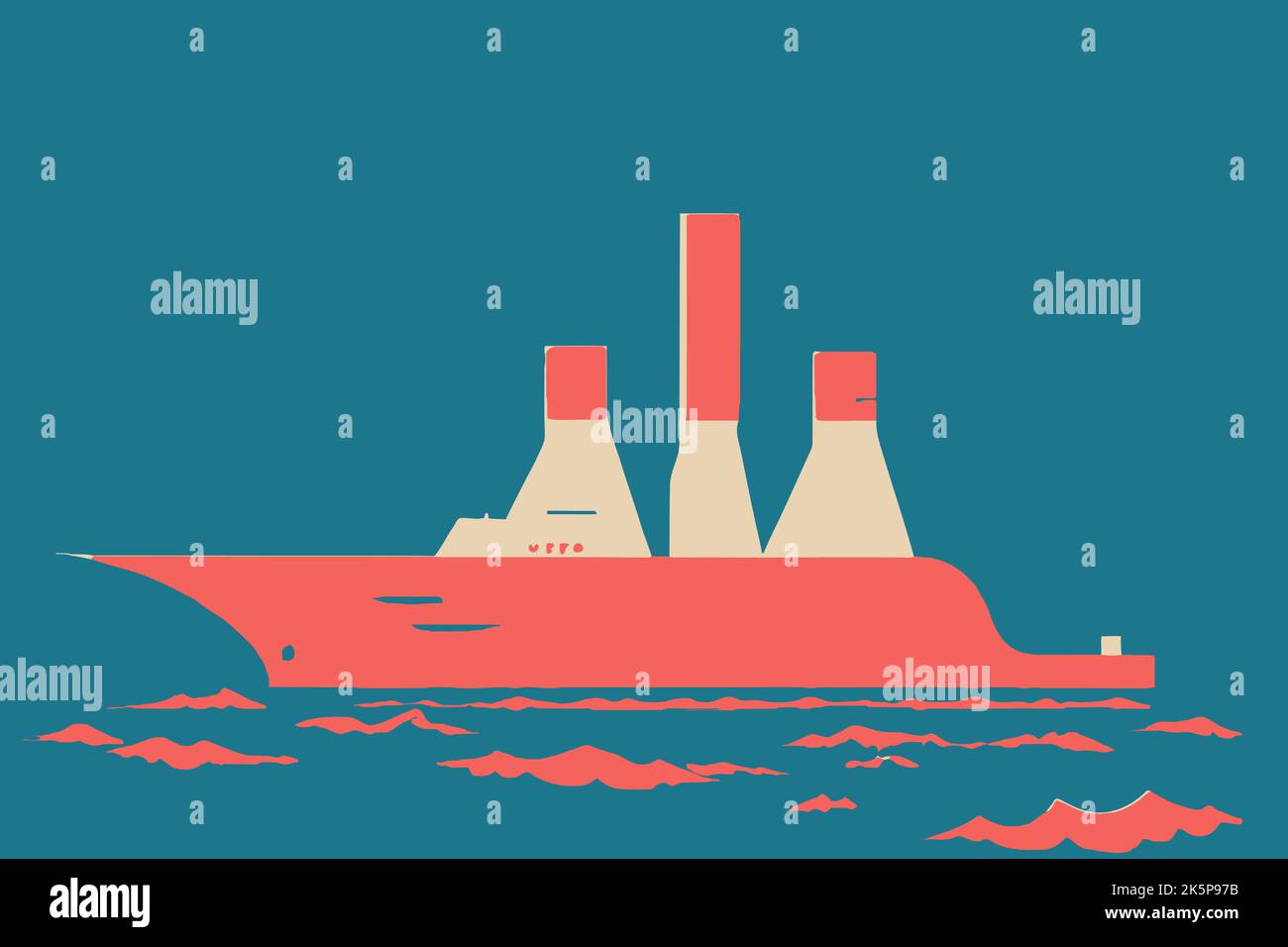 Illustrazione vettoriale di una nave Illustrazione Vettoriale