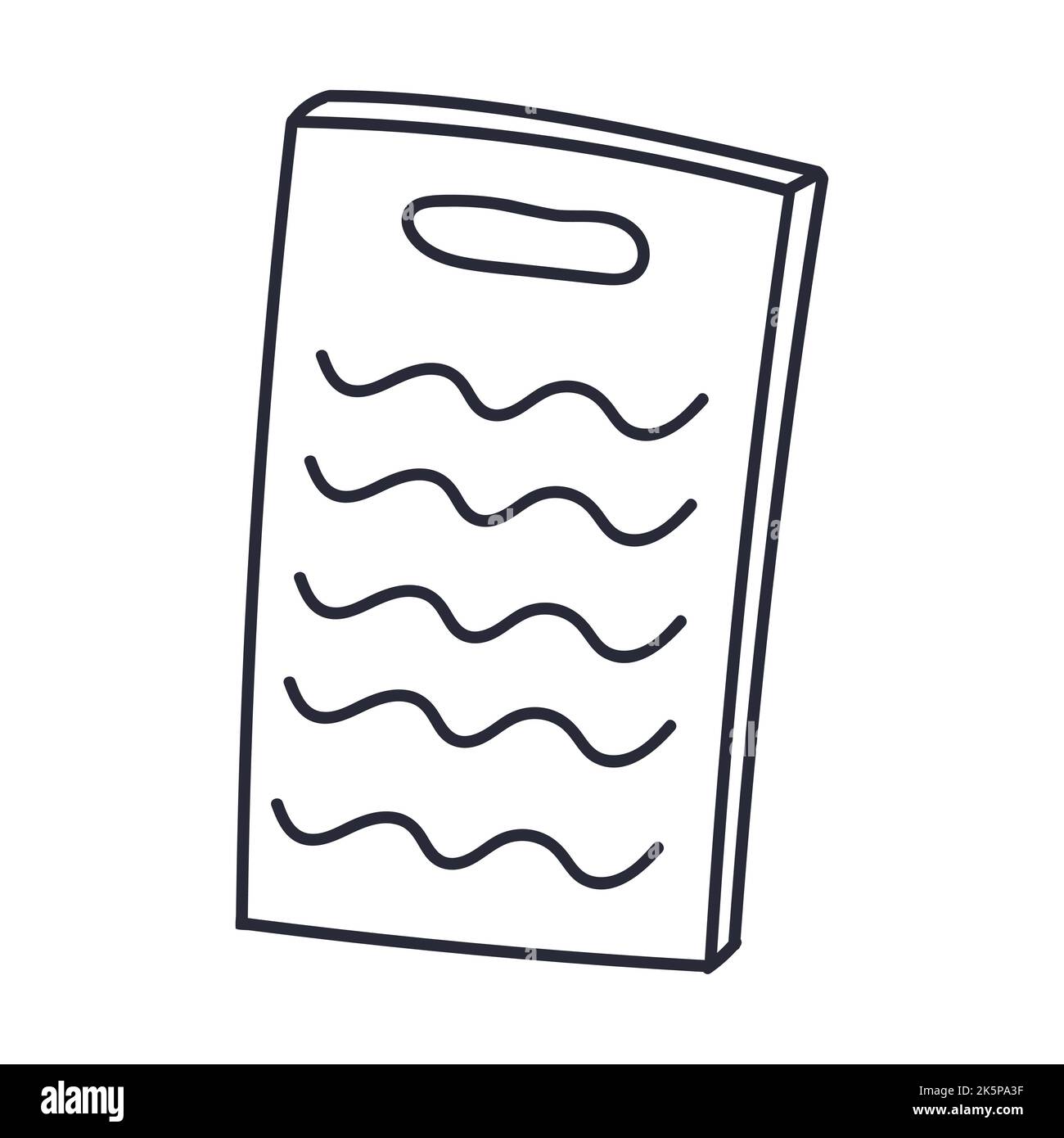 Illustrazione vettoriale di asse di bucato in stile di doodle disegnato a mano. Illustrazione vettoriale Illustrazione Vettoriale