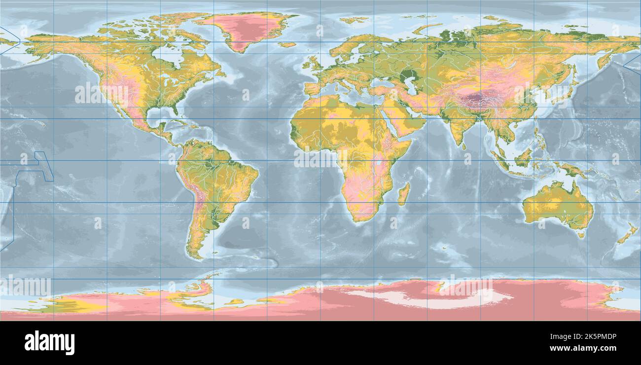 Equirectangular Projection Map Asia Asia cartina geografica fisica immagini e fotografie stock ad alta ...