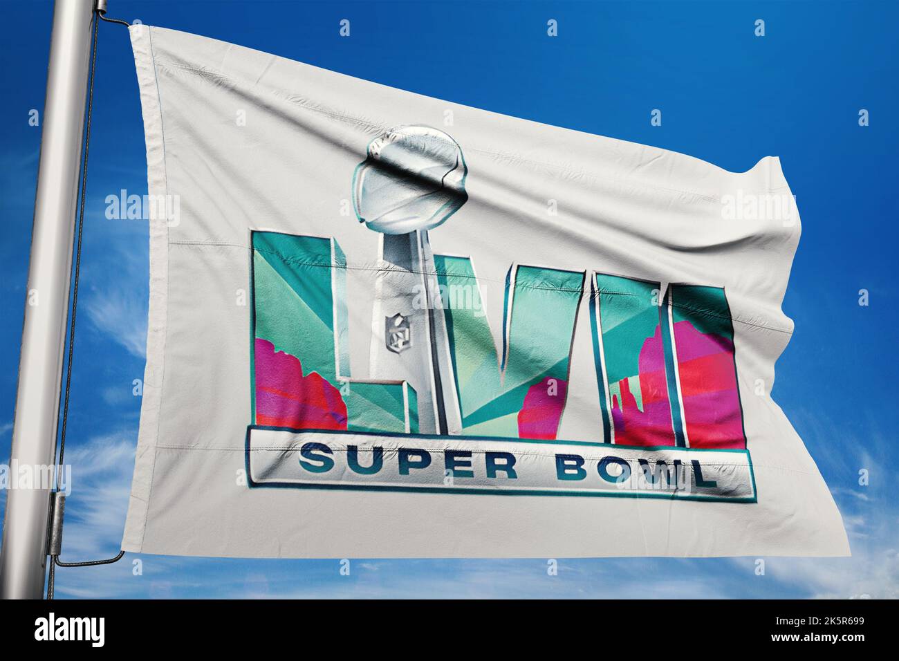 Illustrazione per il prossimo super Bowl lvii evento 2023 campionato nazionale di calcio, Foto Stock