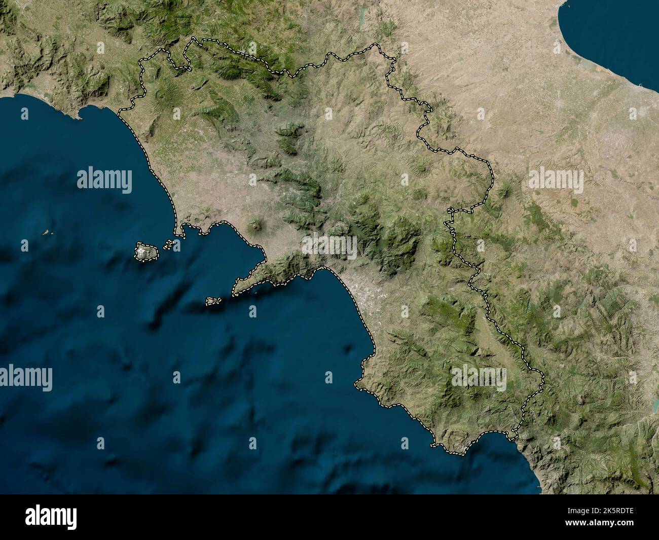 Campania, regione d'Italia. Mappa satellitare a bassa risoluzione Foto Stock