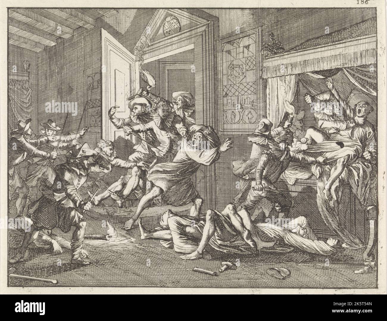 Omicidio dei Cavalieri Templari a Zierikzee, 1312, 1700. Collezione privata. Foto Stock