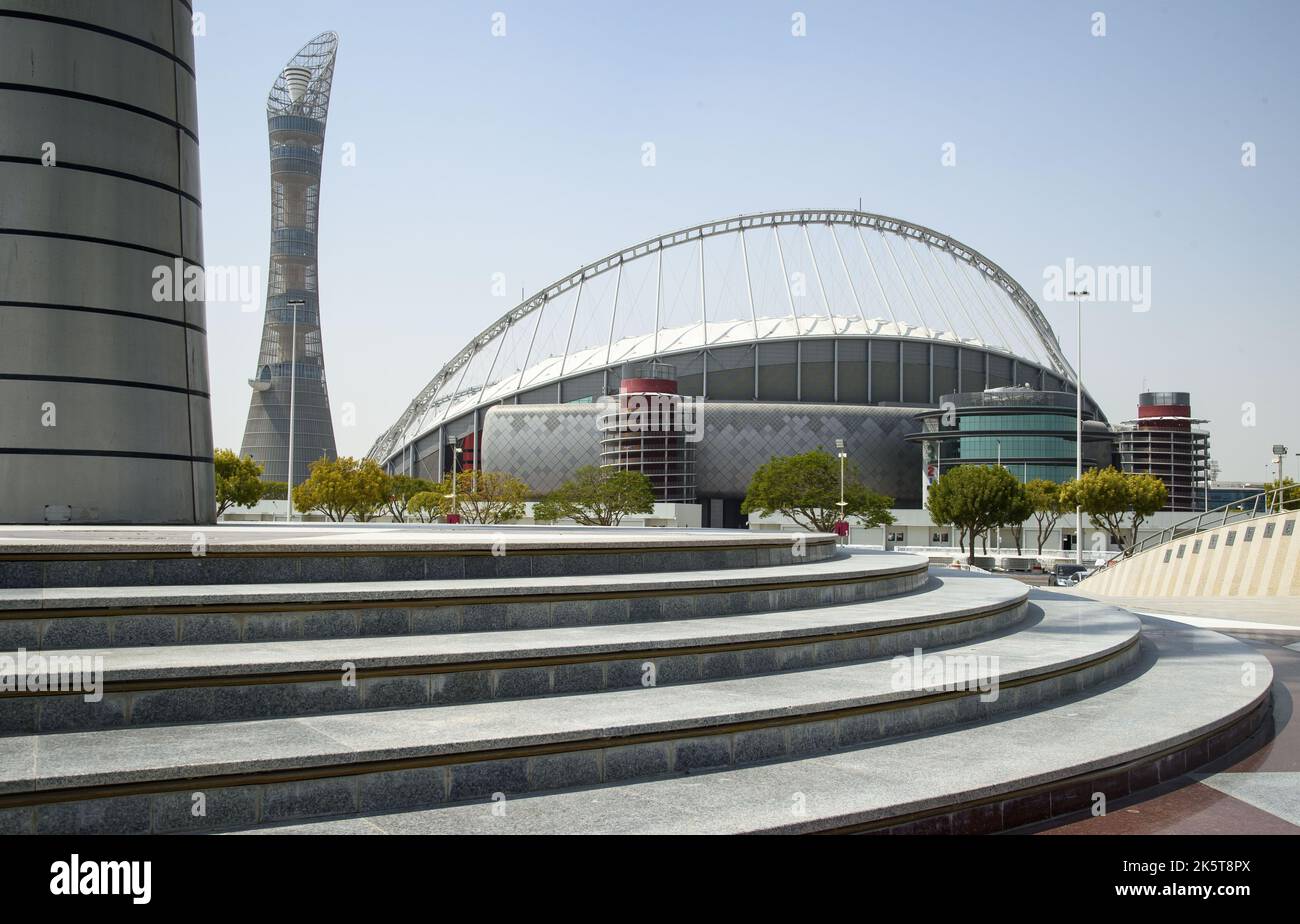 2022-10-06 12:03:38:19 Foto scattata il 06 ottobre 2022.A visione generale dello stadio internazionale Khalifa a Doha - Qatar. In vista del concorso di calcio della Coppa del mondo FIFA 2022. olanda fuori - belgio fuori Foto Stock