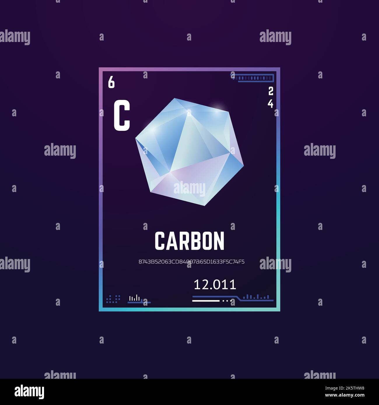Segno di diamante di carbonio Illustrazione Vettoriale