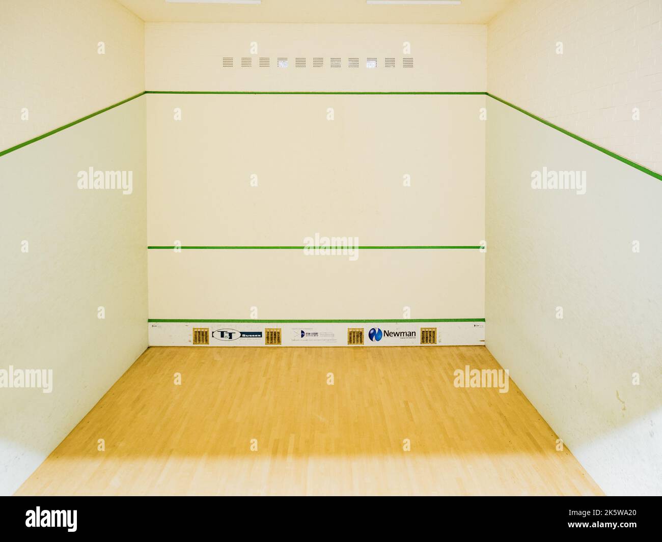 Allenamenti di squash con Nick Matthew e Sanne Veldkamp, utilizzando il campo interactiveSQUASH. L'OBE di Nick Matthew, diede una master class di Squash Foto Stock