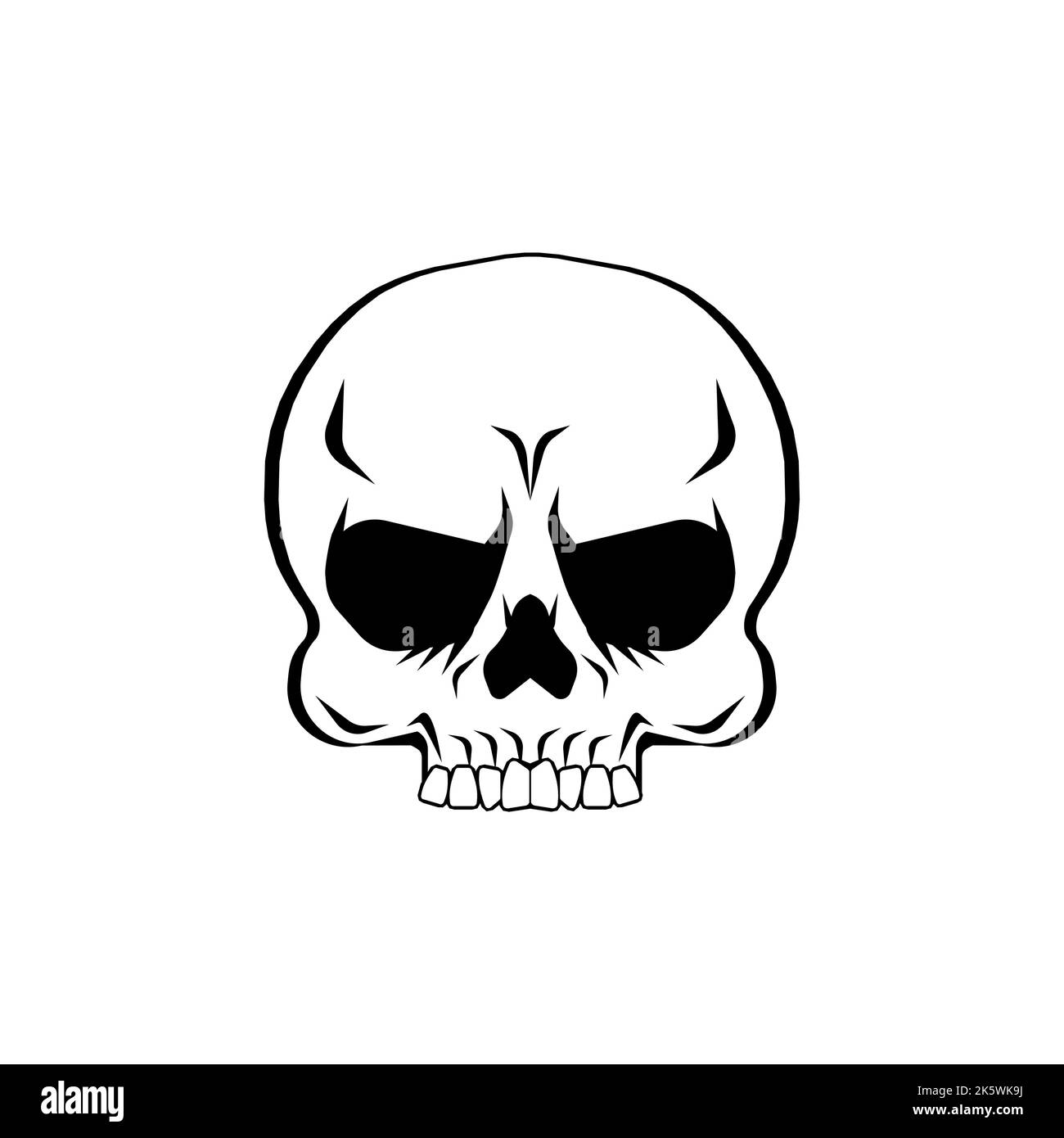 Cranio isolato anatomico. Testa dello scheletro. Illustrazione vettoriale Illustrazione Vettoriale