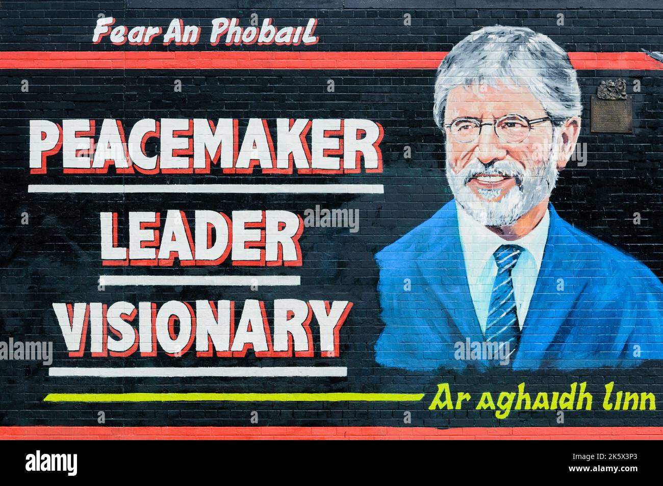 Belfast, Irlanda del Nord. 4 Maggio 2014 - Murale in onore di Gerry Adams Credit: stephen Barnes/Alamy Live News Foto Stock