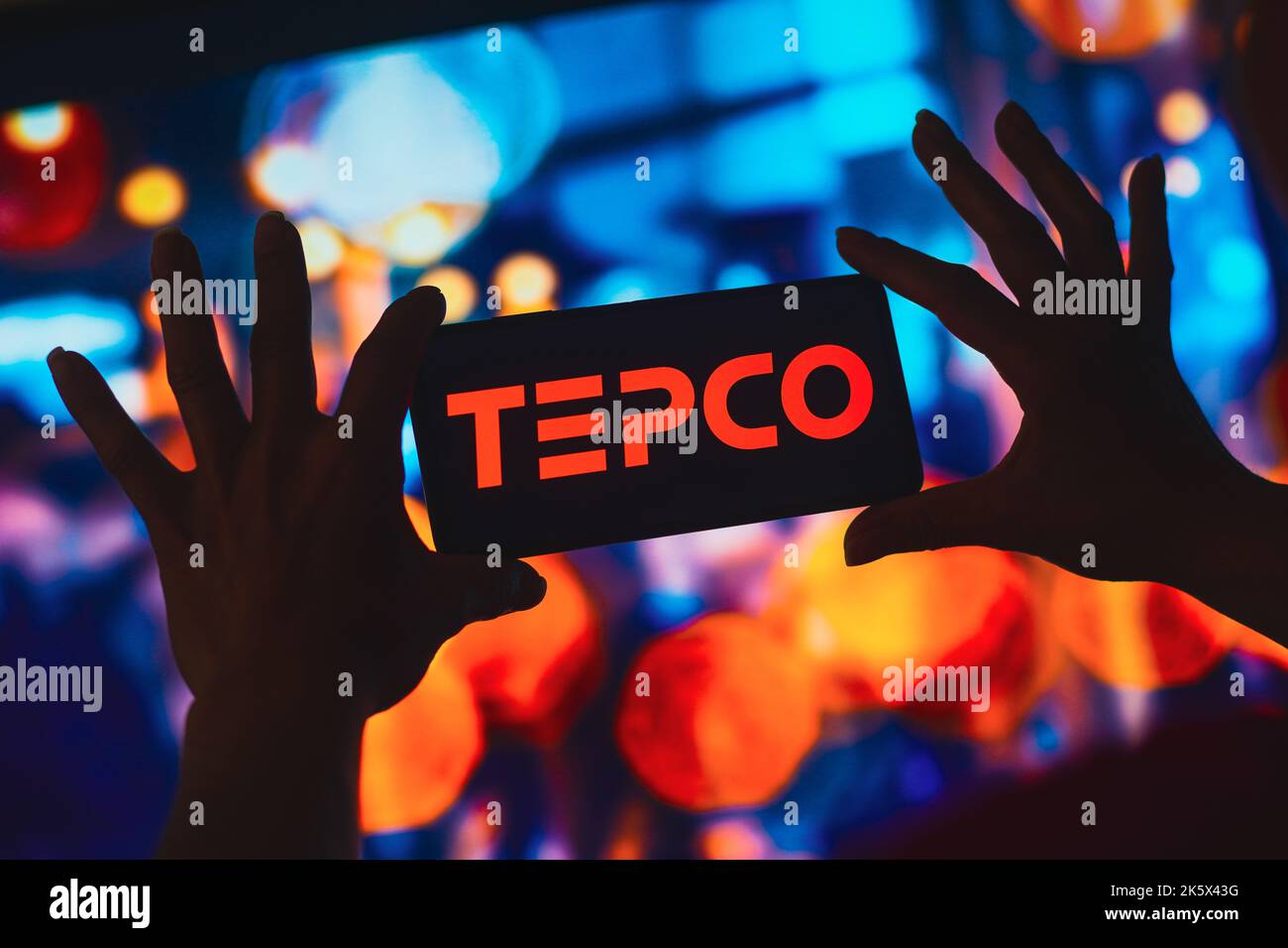 Brasile. 10th Ott 2022. In questa immagine, il logo della Tokyo Electric Power Company (TEPCO) viene visualizzato sullo schermo di uno smartphone. (Foto di Rafael Henrique/SOPA Images/Sipa USA) Credit: Sipa USA/Alamy Live News Foto Stock