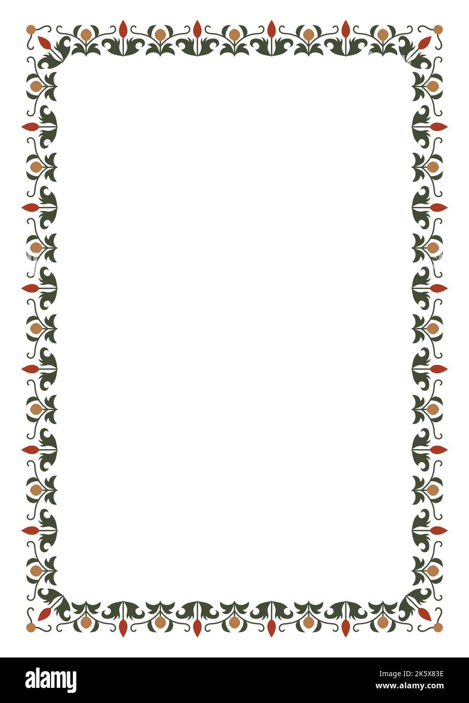 Cornice rettangolare floreale. Vintage banner festivo. Illustrazione vettoriale multicolore Illustrazione Vettoriale