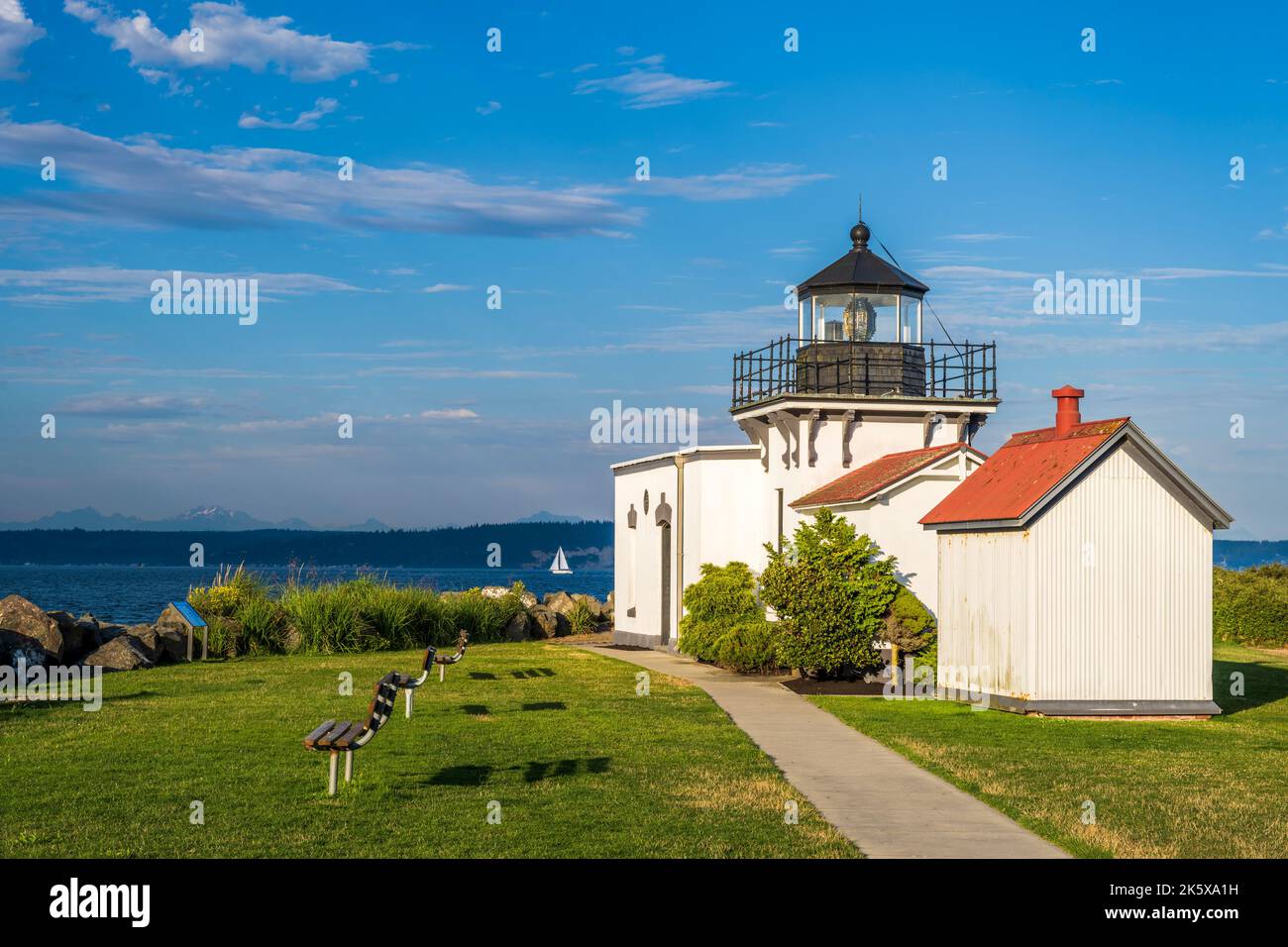 Punto n. Point Lighthouse, Hansville, Washington, Stati Uniti d'America Foto Stock