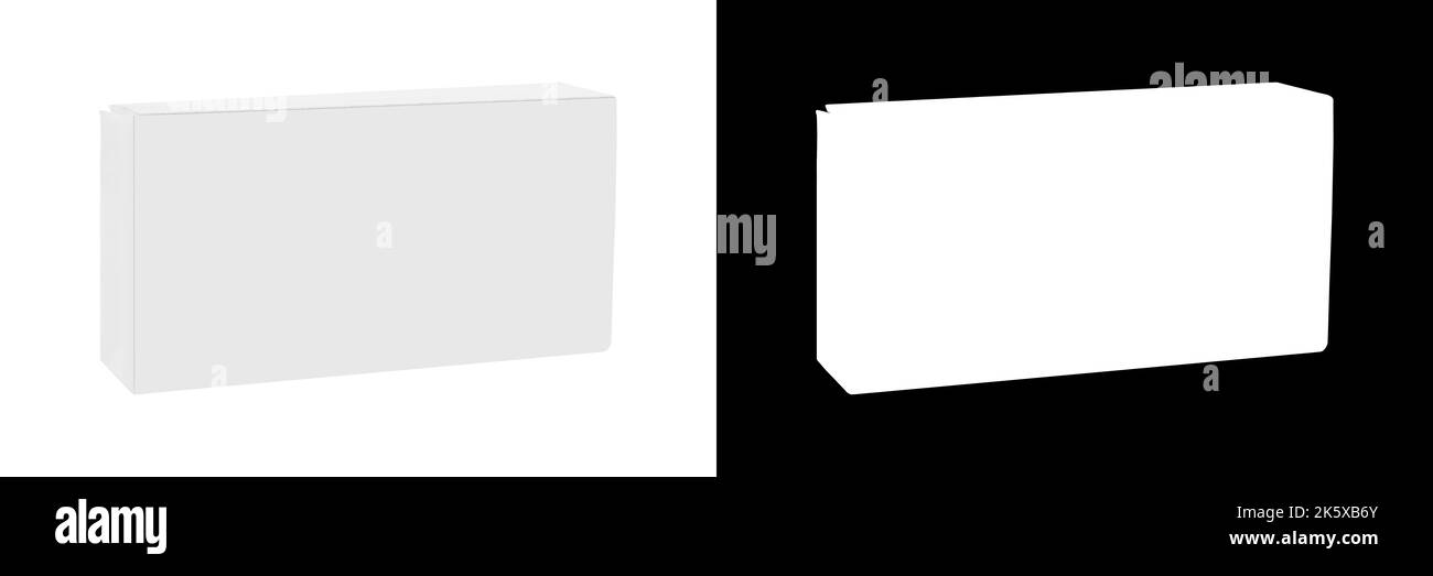 Scatola di cartone bianca realistica per modello. Mockup per il vostro disegno di vendita Foto Stock