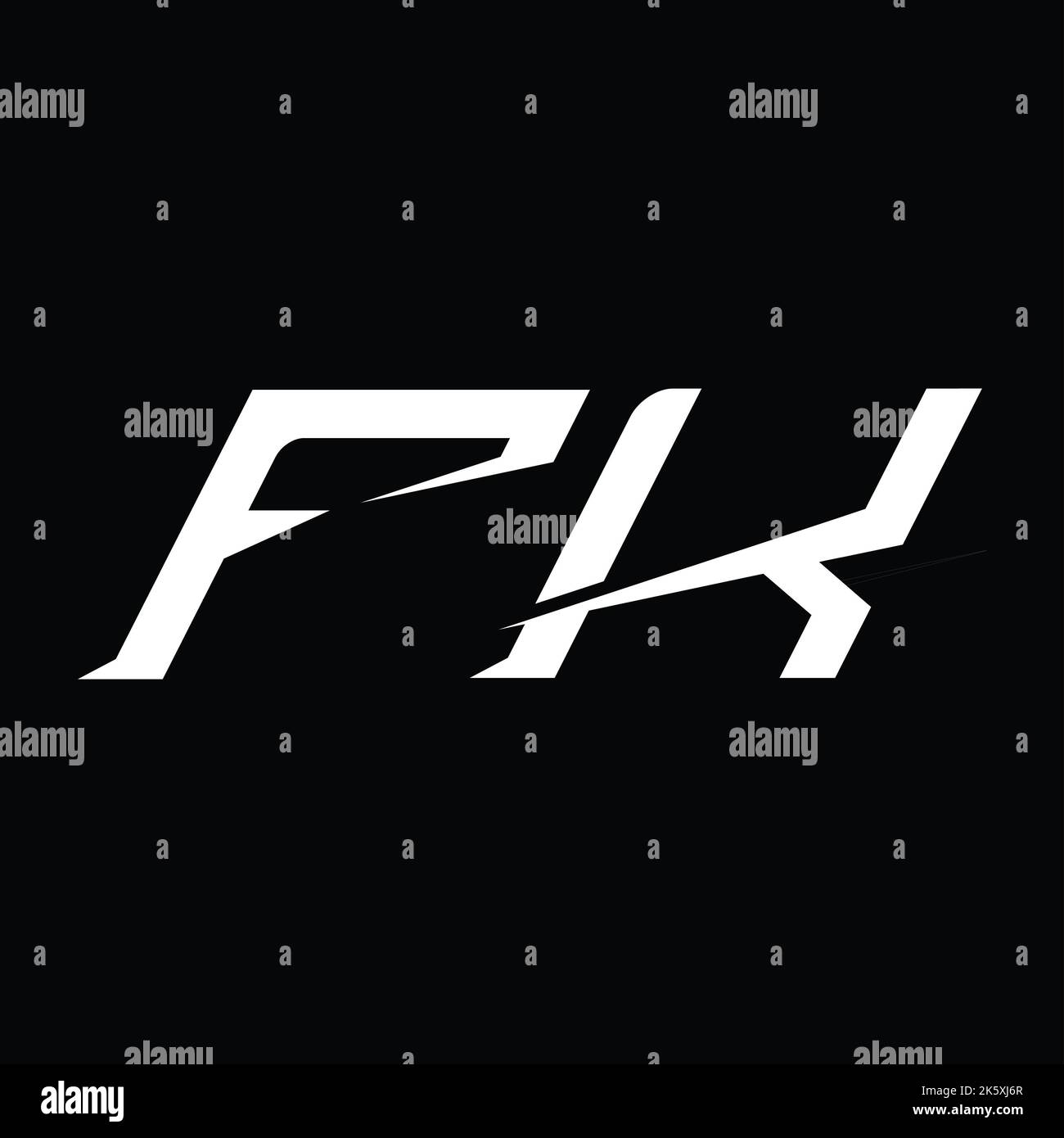 Lettera monogramma con logo FK con modello di design in stile sezione Foto Stock