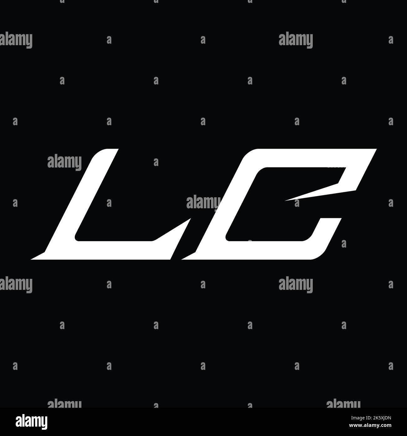 Lettera monogramma con logo LC con modello di design in stile sezione Foto Stock