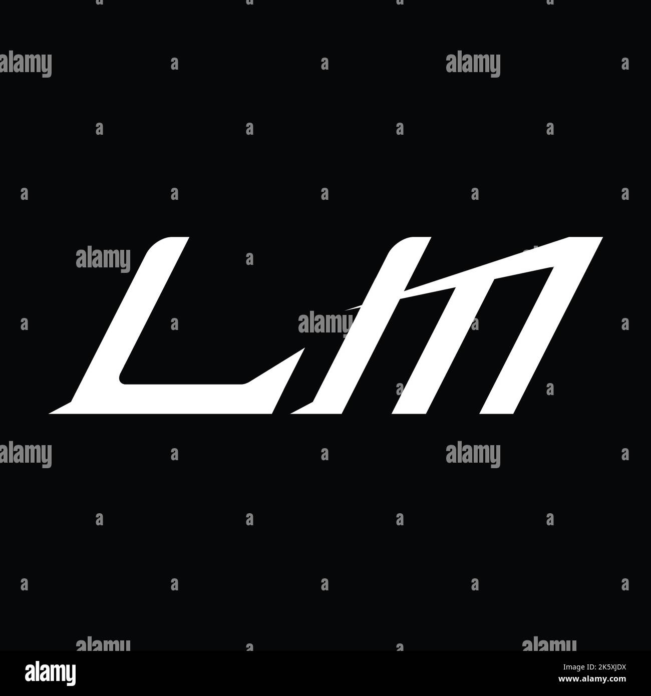 LM Logo monogramma lettera con modello di disegno stile sezione Foto Stock