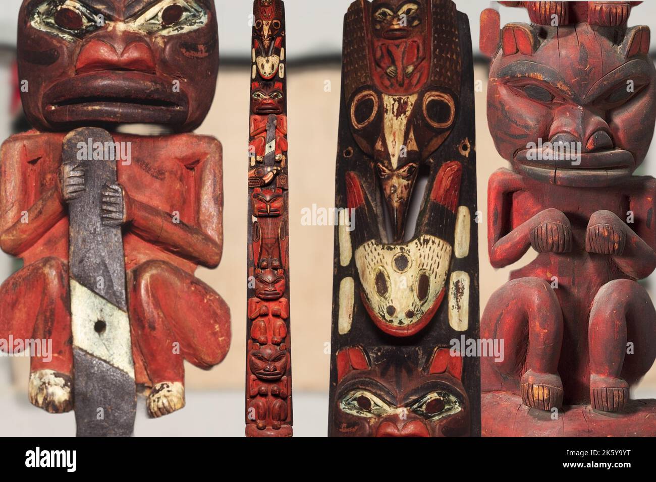 Arte nativa americana - Totem piccolo appartenente alla tribù Crow Foto Stock