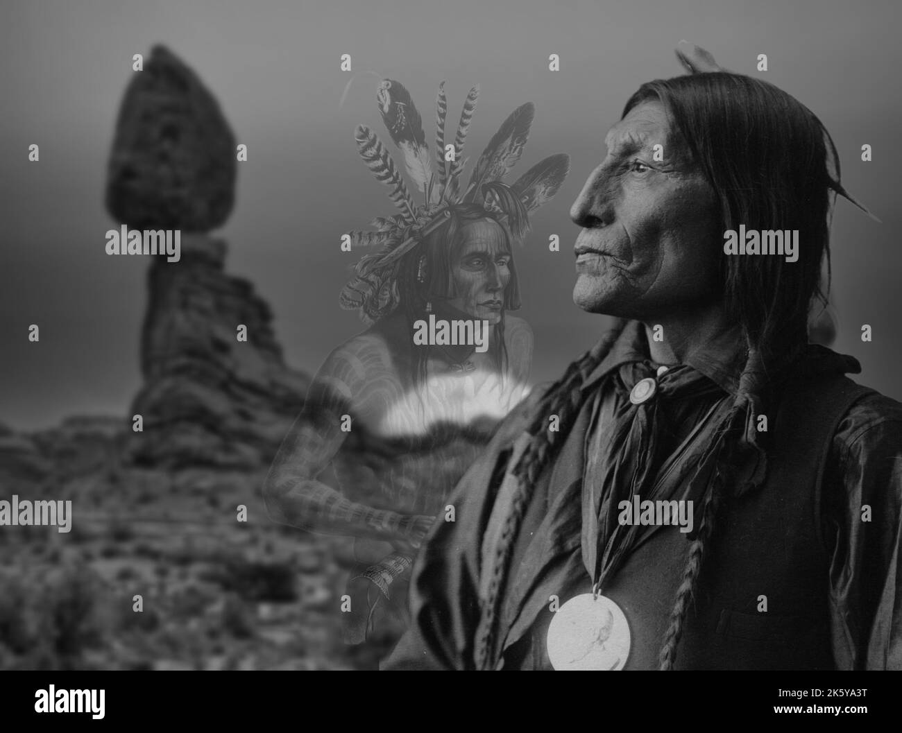Cultura nativa americana - Cheyenne capo Foto Stock