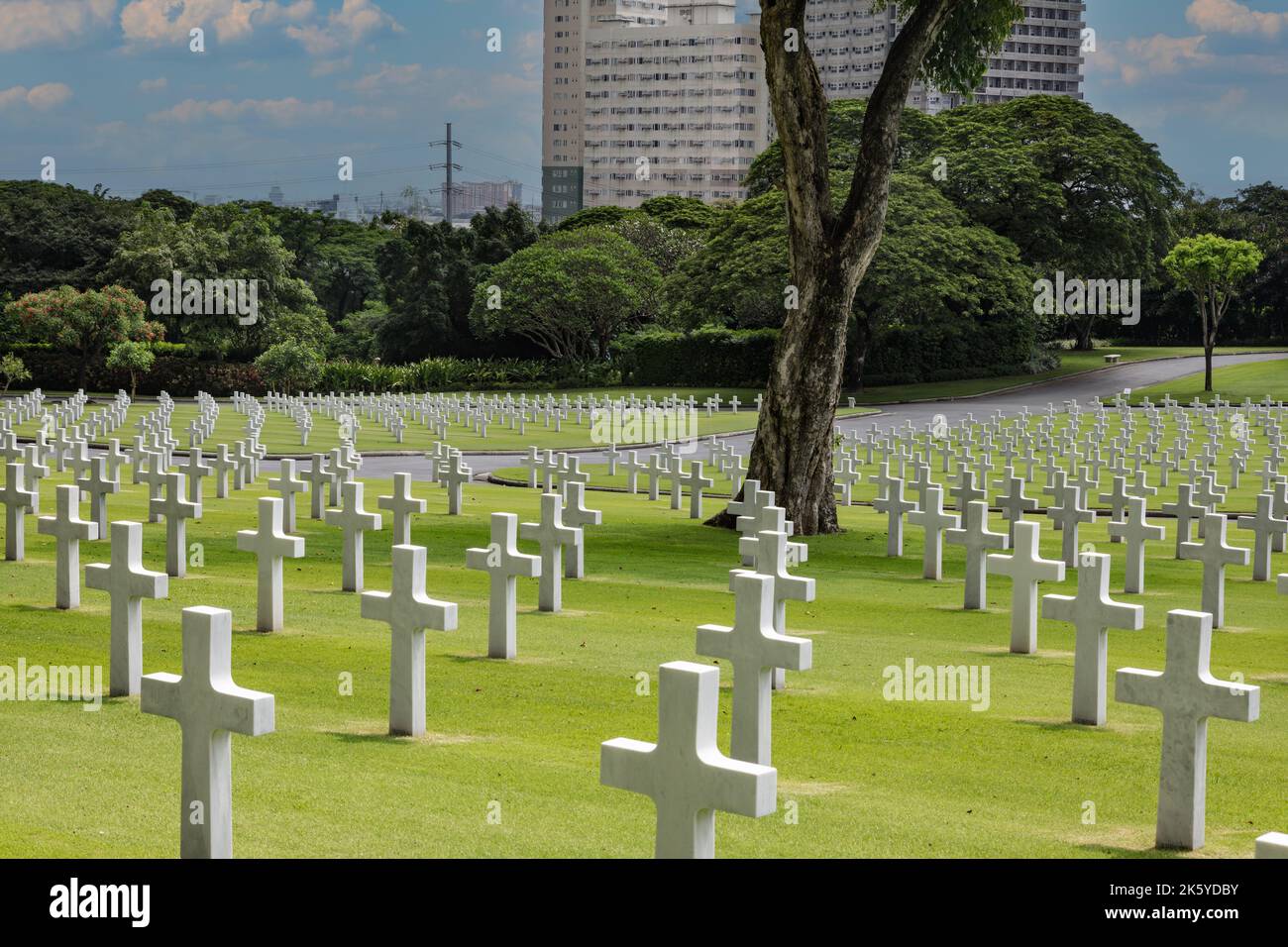 Cimitero e memoriale americano di Manila dove i membri delle forze armate americane e filippine sono stati uccisi nelle Filippine durante il WW2 Foto Stock