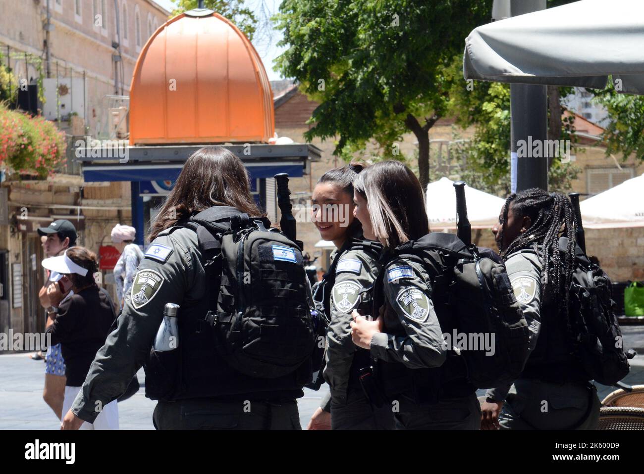 Polizia di frontiera israeliana a Gerusalemme, Israele. Foto Stock