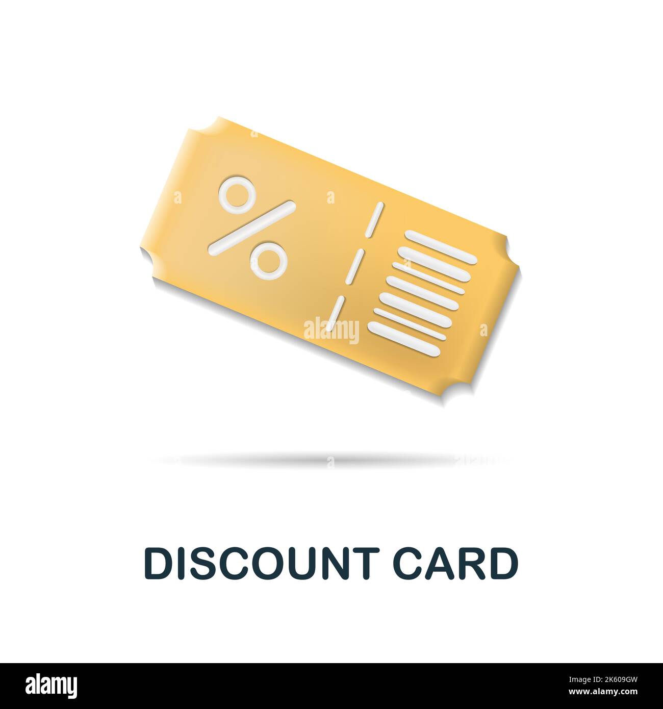 Icona carta sconti. 3d illustrazione dalla collezione del negozio online. Creative Discount Card 3D icona per web design, modelli, infografiche e altro ancora Illustrazione Vettoriale