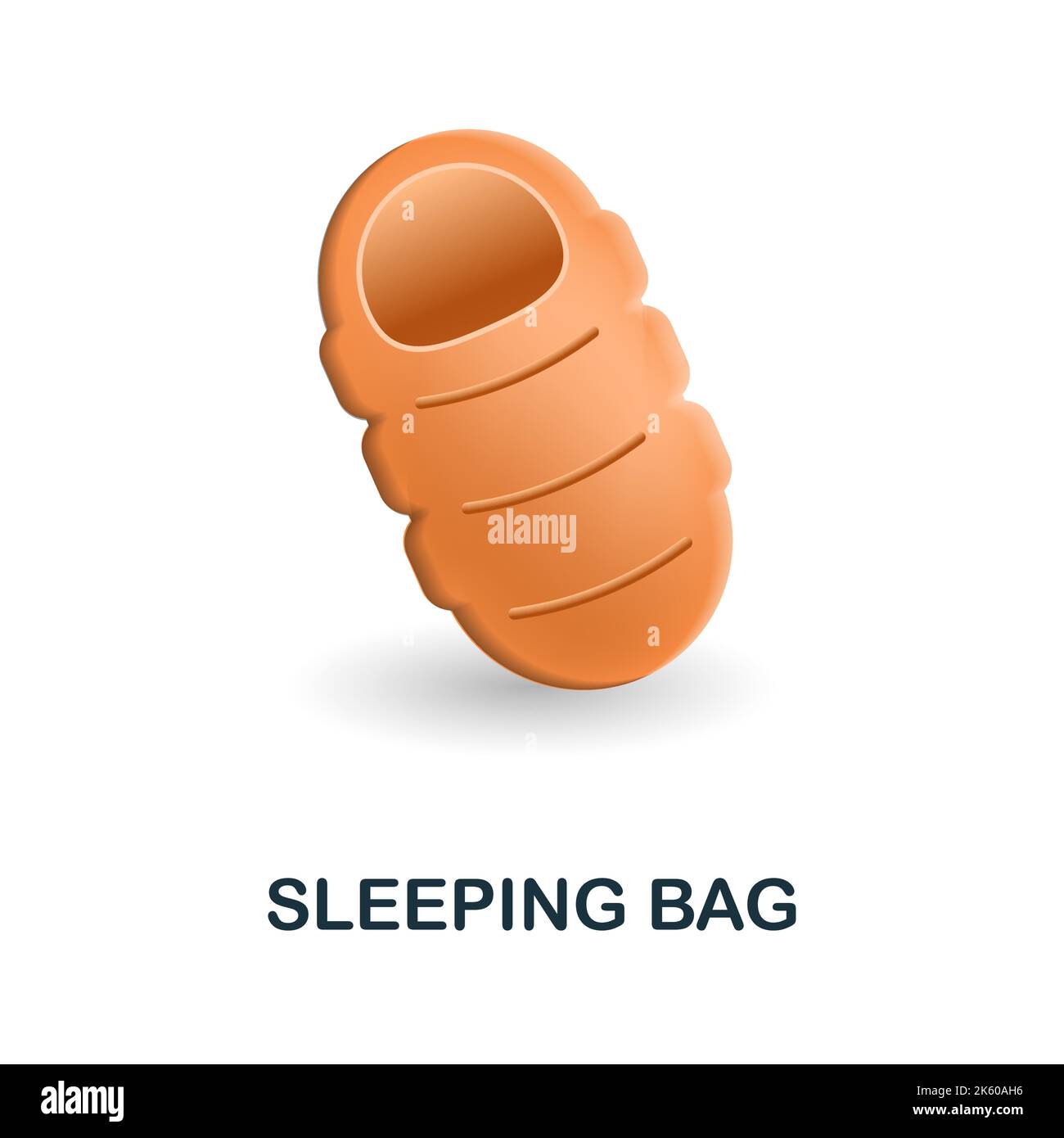 Icona Sleeping Bag. 3d illustrazione dalla collezione di attività ricreative all'aperto. Creative Sleeping Bag 3D icona per web design, modelli, infografiche e altro ancora Illustrazione Vettoriale