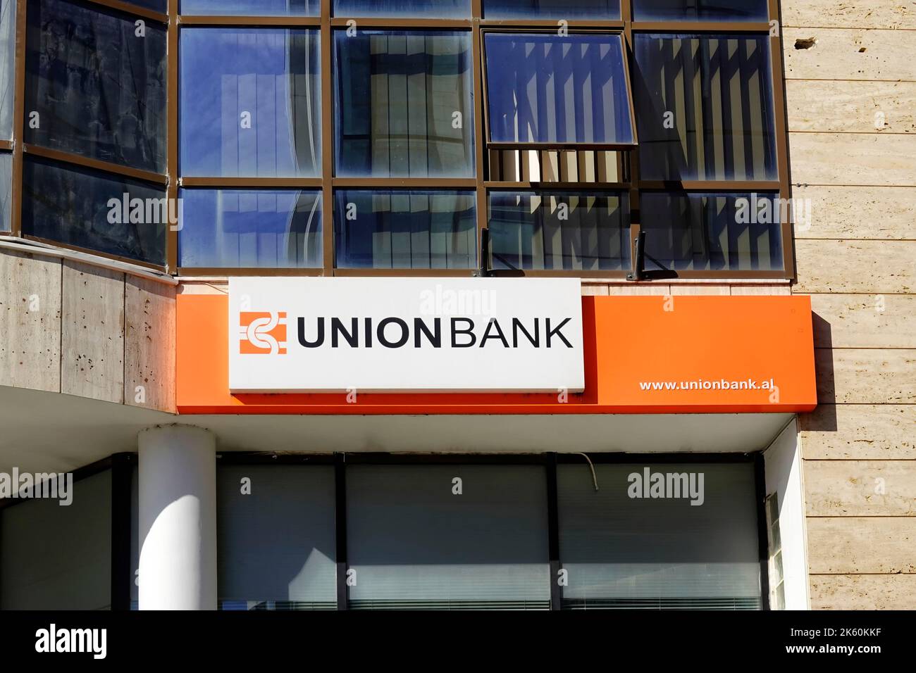 Union Bank, Saranda, Repubblica di Albania Foto Stock