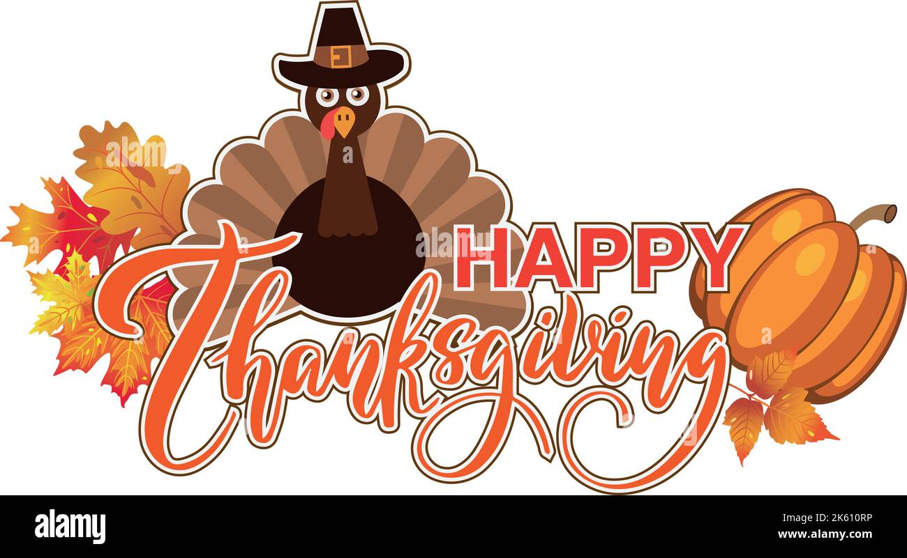 Felice giorno del Ringraziamento Card.Thanksgiving Day 2022 biglietto d'auguri modello. Illustrazione Vettoriale
