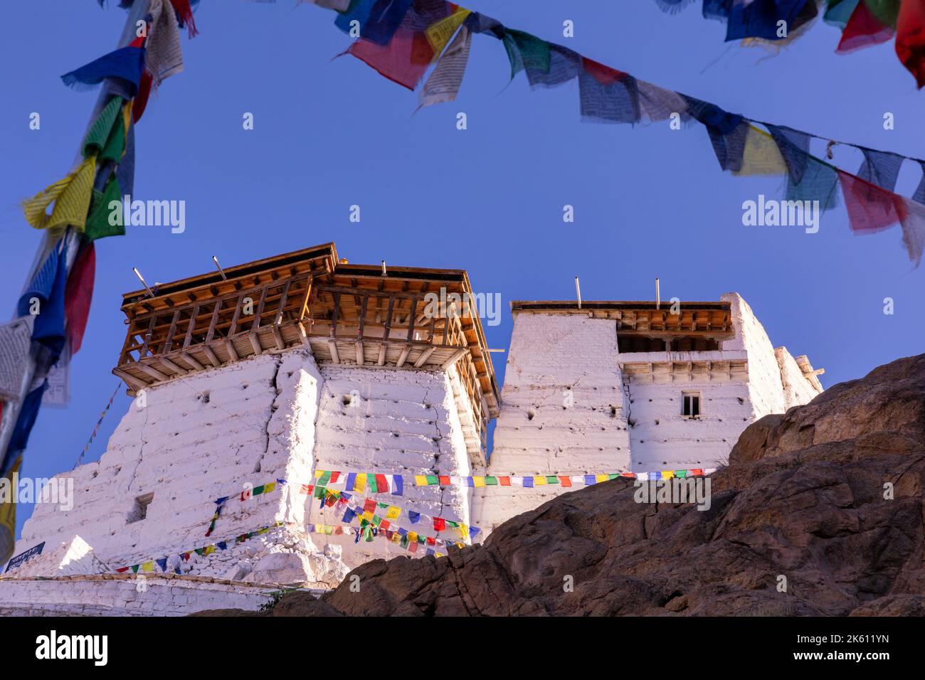 Namgyal Tsemo Gompa, Leh, Ladakh, Kashmir India Foto Stock