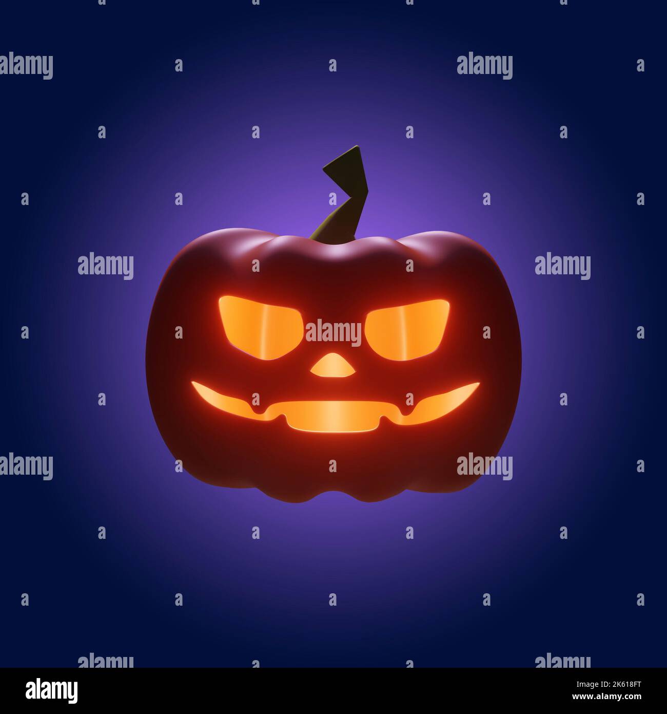 Testina di zucca Halloween 3D illustrazione Foto Stock