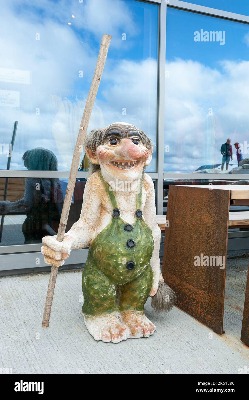 Figura troll a Dalsnibba, comune di Stranda nella contea di Møre og Romsdal, Norvegia Foto Stock