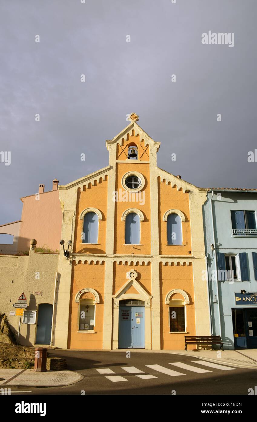 Eglise reformée de France, chiesa protestante, Collioure, Pirenei Orientali, Francia meridionale 2022 Foto Stock
