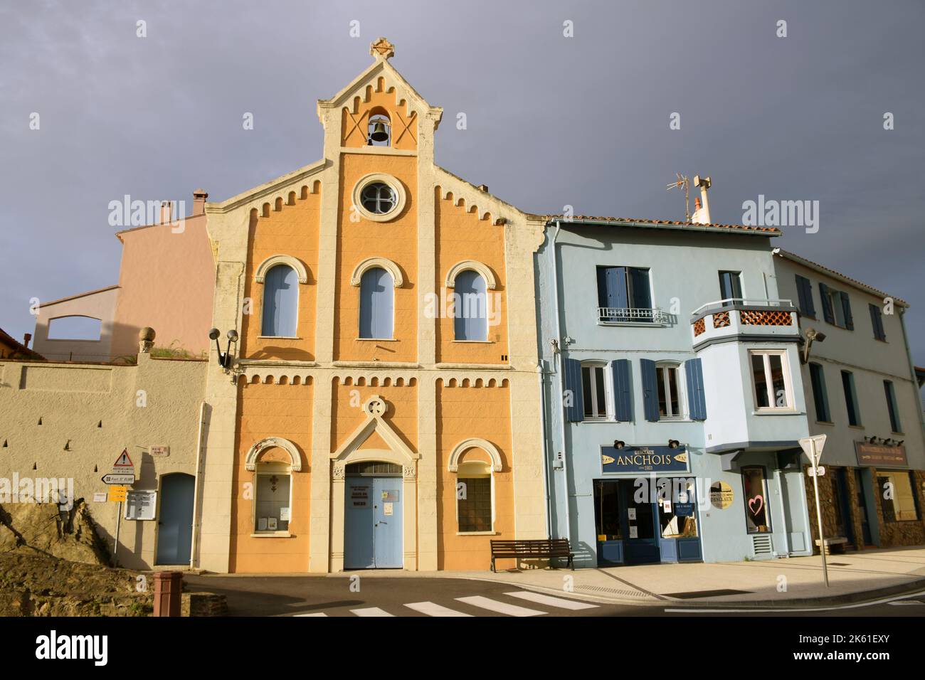 Eglise reformée de France, chiesa protestante, Collioure, Pirenei Orientali, Francia meridionale 2022 Foto Stock