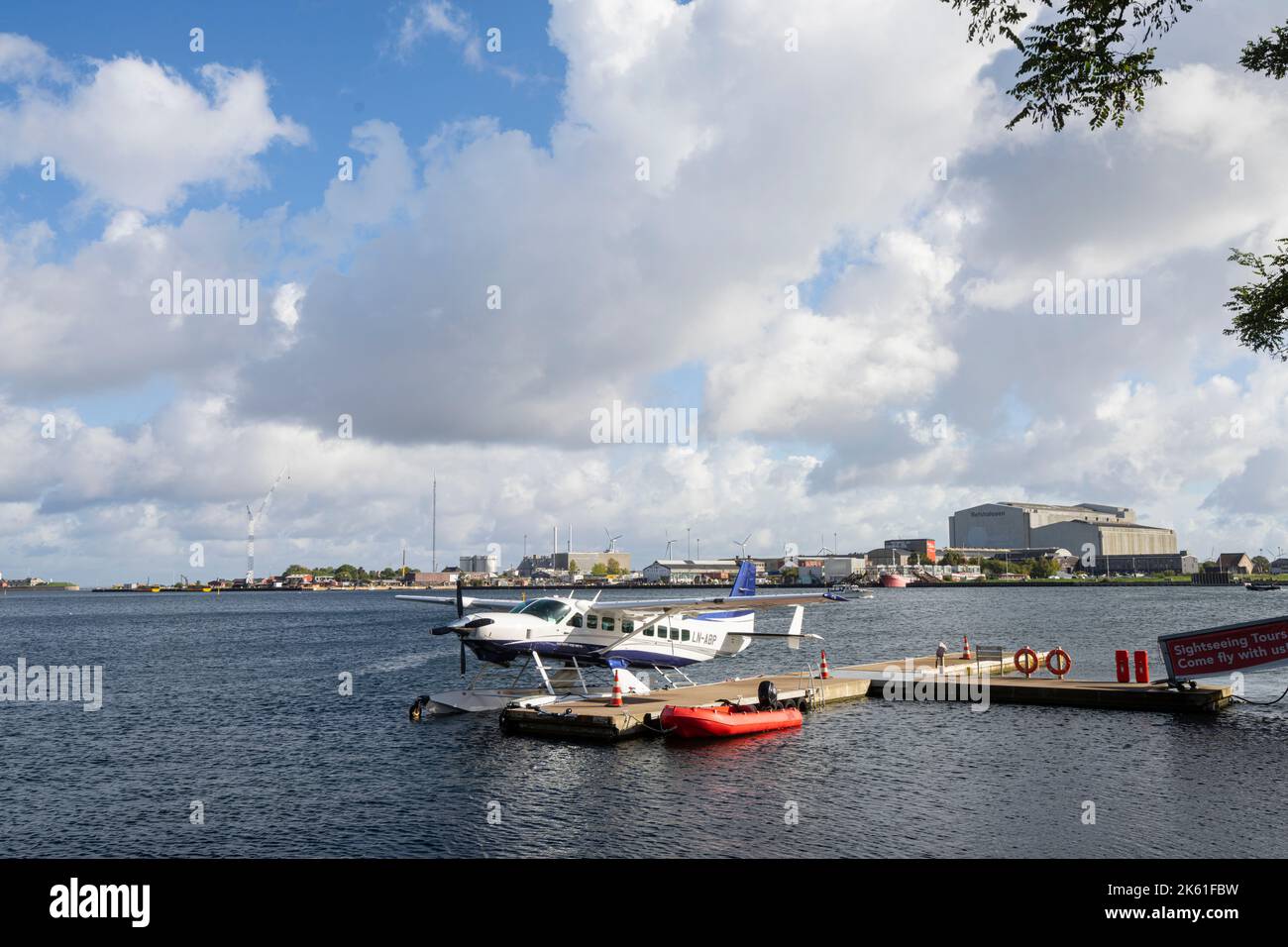 Copenaghen, Danimarca. Ottobre 2022. Un aereo ormeggiato ai Nordic Seaplane nel centro della città Foto Stock