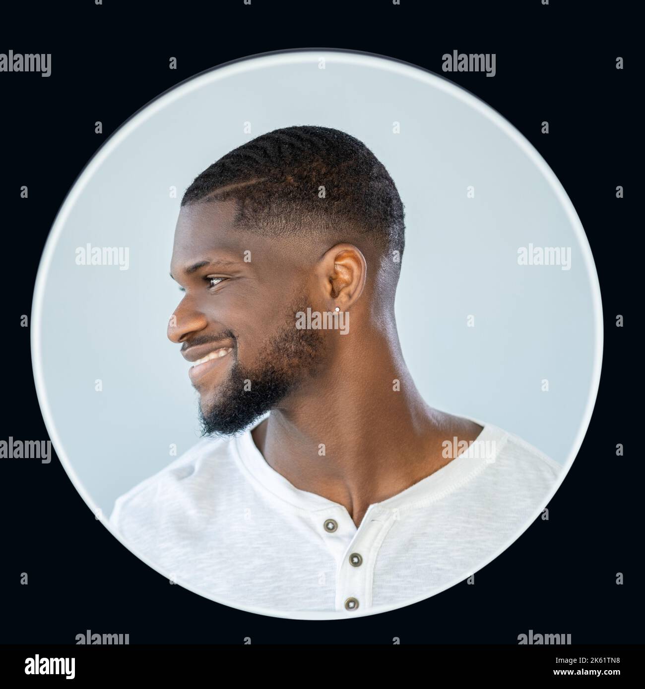 uomo sorridente avatar felice ritratto profilo headshot Foto Stock
