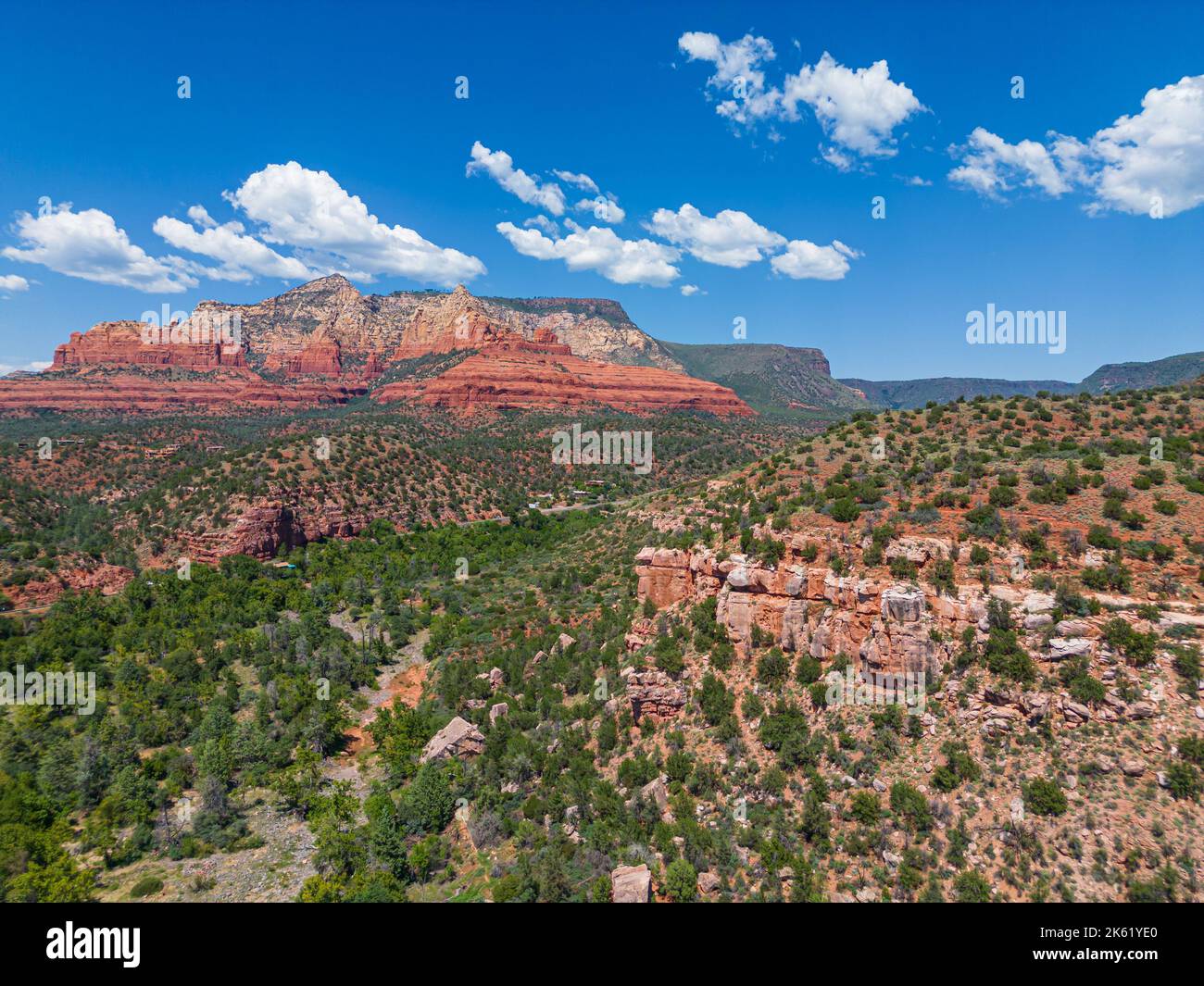 Ampia vista aerea di Sedona, Arizona Foto Stock