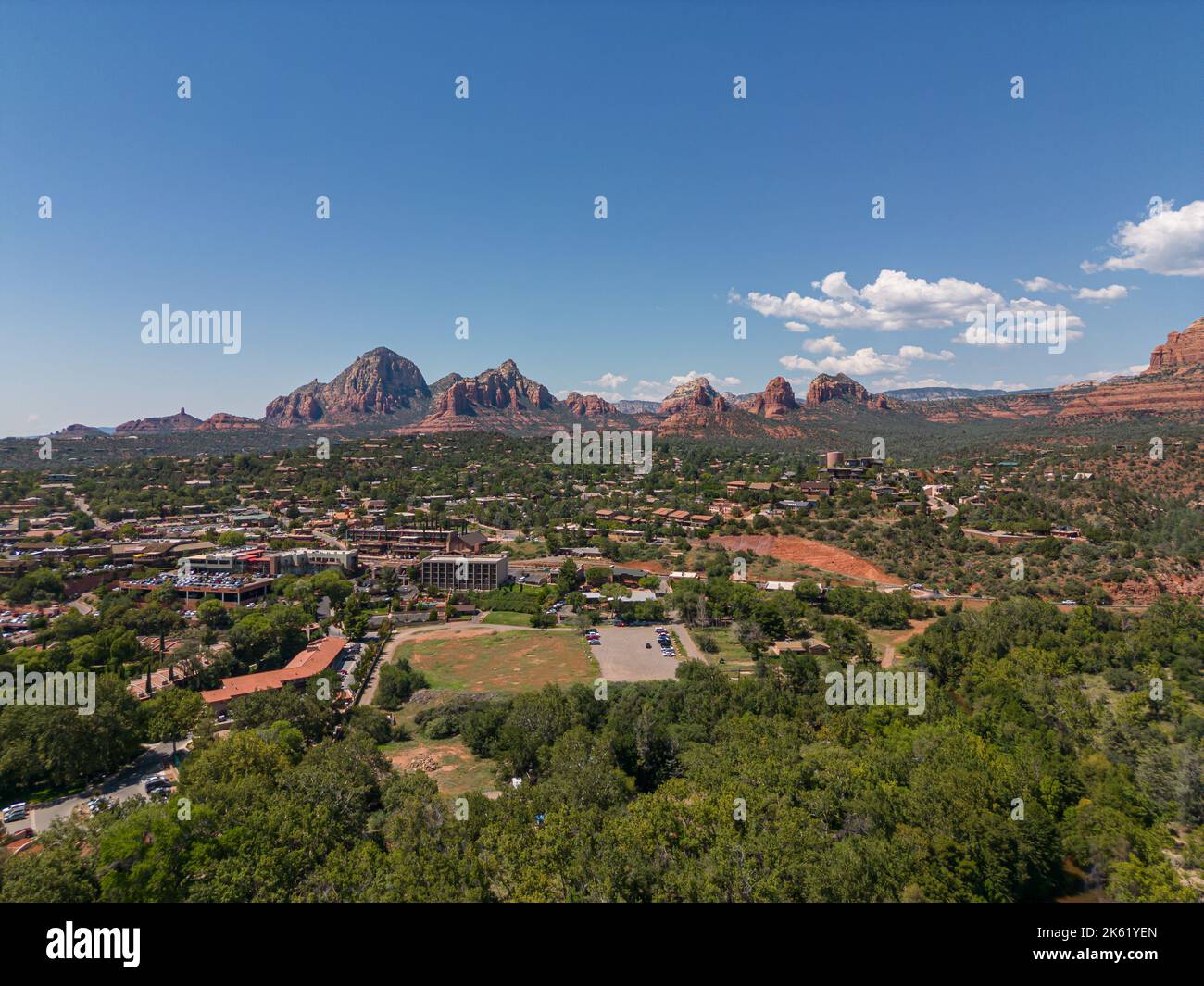 Ampia vista aerea di Sedona, Arizona Foto Stock