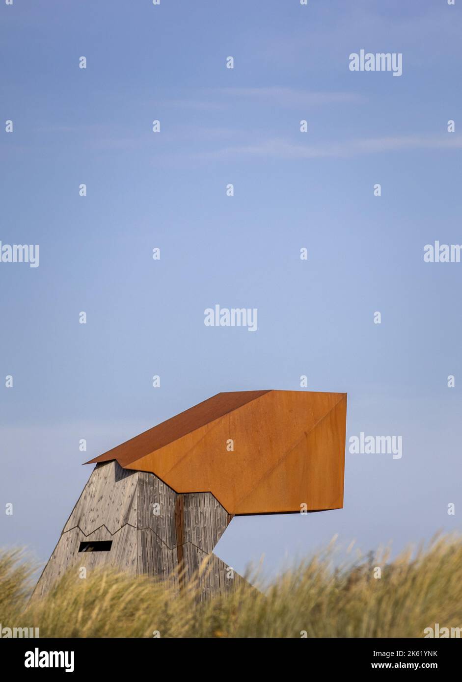 2022-10-11 10:41:28:19 MARKERMEER - il Wadden marcatore durante un'escursione di stampa. Il Marker Wadden, realizzato in limo dal fondo del Markermeer, è uno dei più grandi progetti di restauro della natura in Europa occidentale. ANP KOEN VAN WEEL netherlands out - belgium out Foto Stock