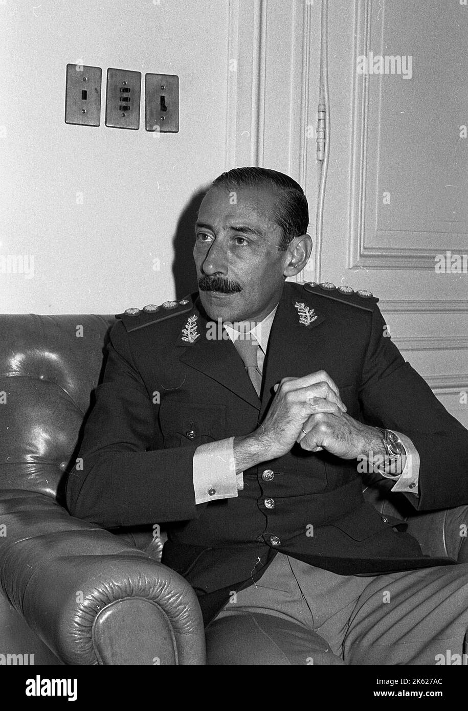 Jorge Rafael Videla, presidente de facto argentino, Proceso de Reorganizacion Nacional, giunta militare Foto Stock