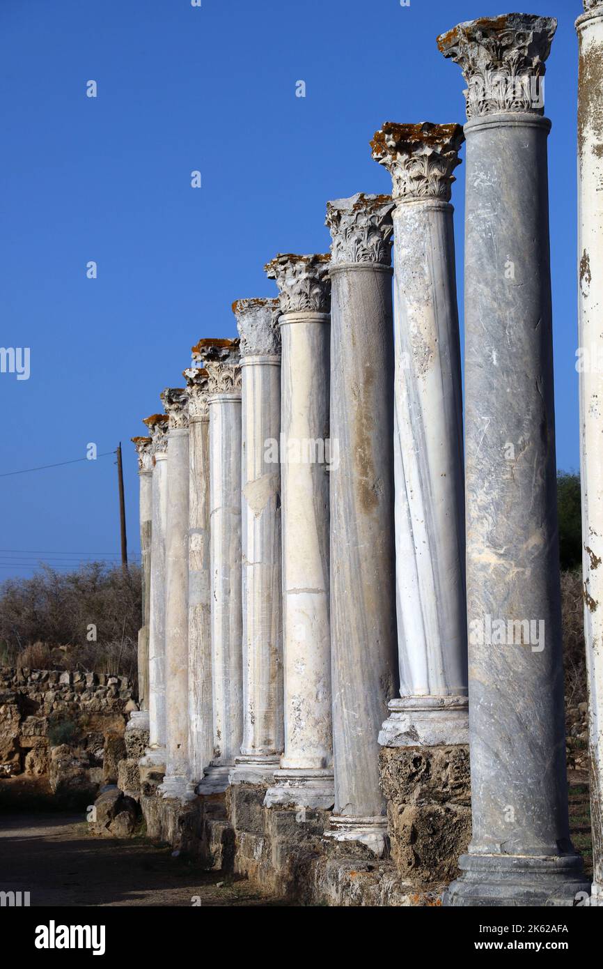 Salamis Città Romana vicino a Famagosta (Gazimagusa) Replica Turca del nord di Cipro. Foto Stock