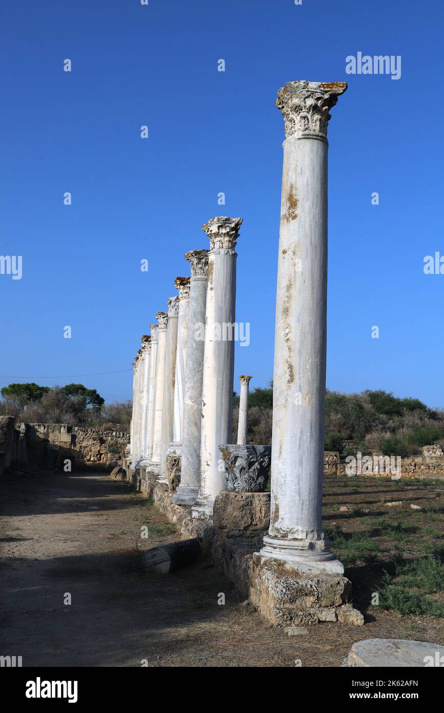 Salamis Città Romana vicino a Famagosta (Gazimagusa) Replica Turca del nord di Cipro. Foto Stock