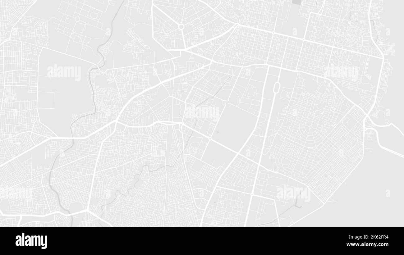 Mappa vettoriale di sfondo, strade e acqua della città di Jaipur bianca e grigio chiaro. Proporzioni widescreen, roadmap digitale con design piatto. Illustrazione Vettoriale