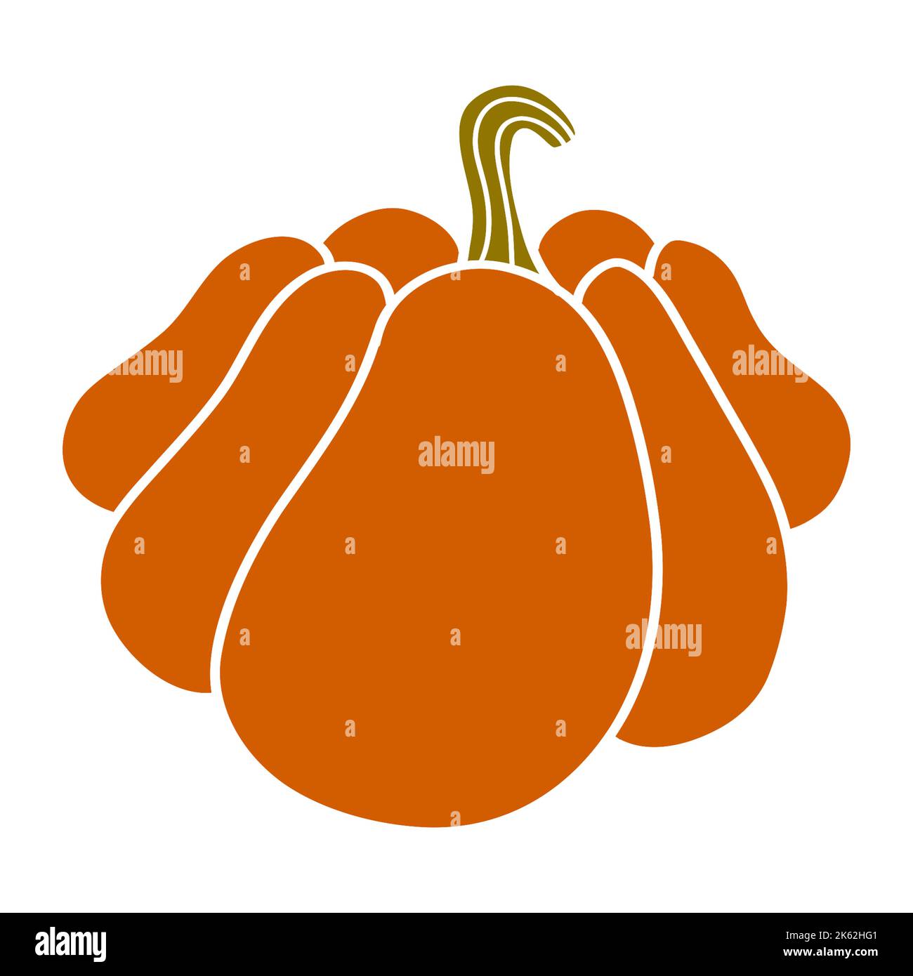illustrazione di zucca disegnata a mano, senza sfondo. Foto di alta qualità Foto Stock