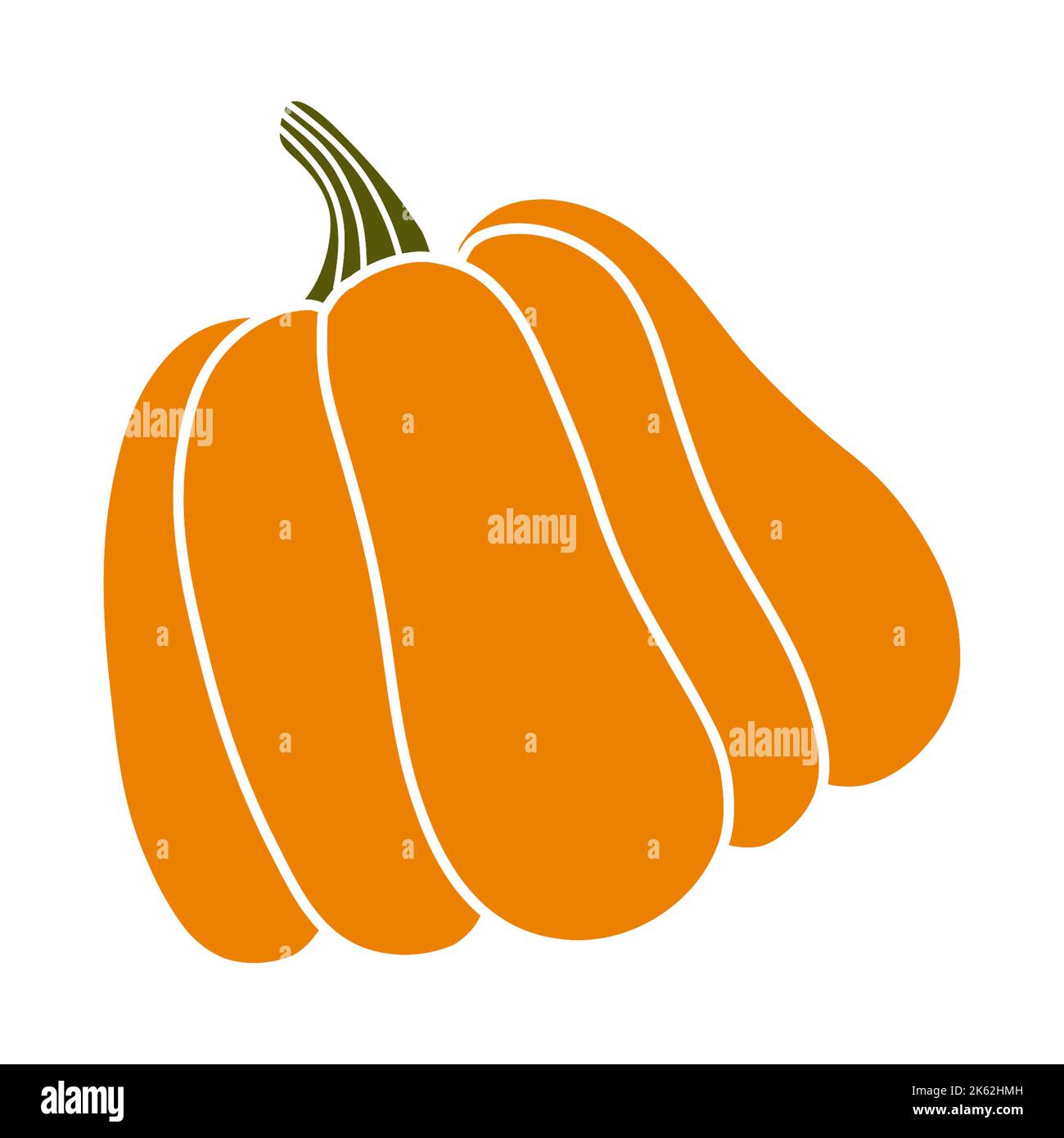 illustrazione di zucca disegnata a mano, senza sfondo. Foto di alta qualità Foto Stock