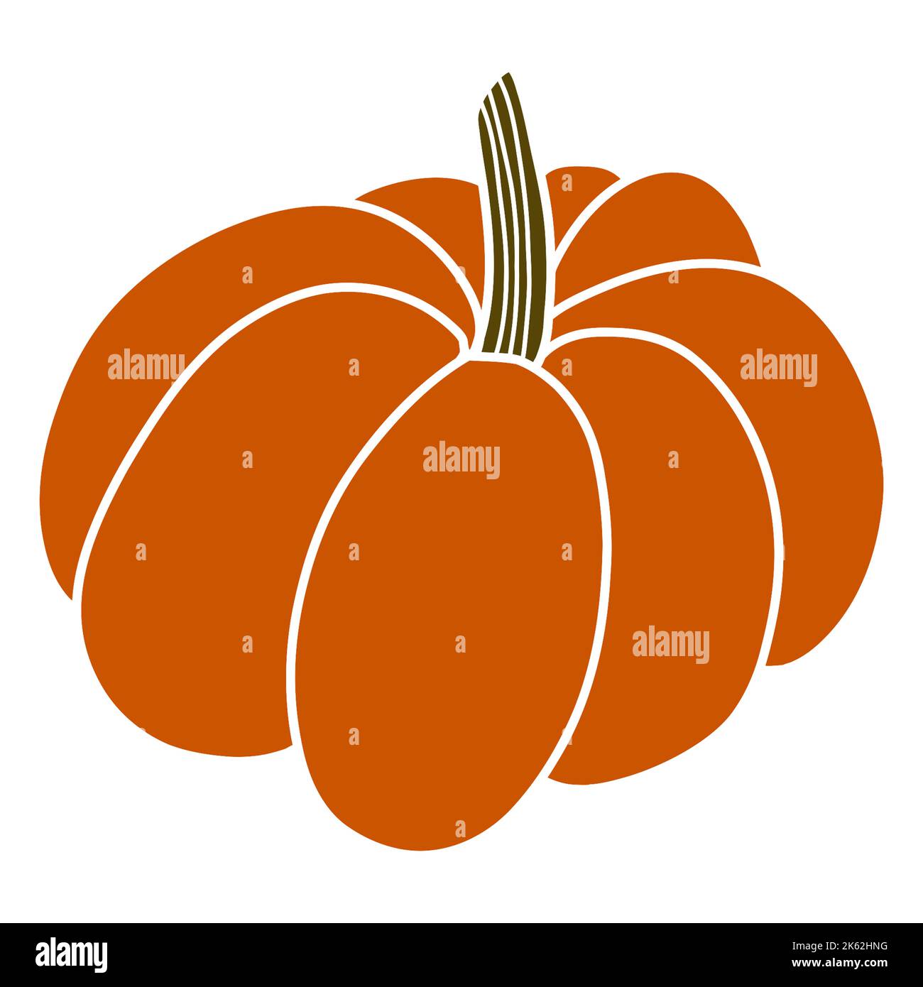 illustrazione di zucca disegnata a mano, senza sfondo. Foto di alta qualità Foto Stock