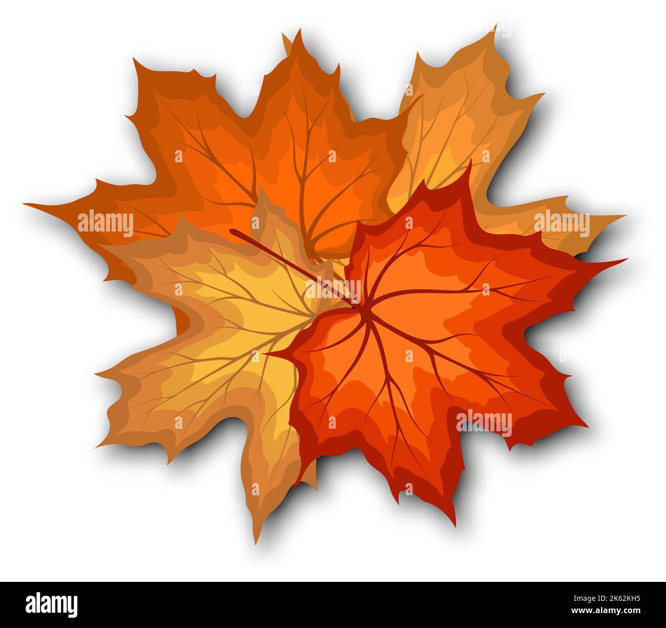 Autunno foglie modello bouquet decorare con foglie di acero in tonalità di colore caldo per la vendita di shopping o promozione poster e banner web. Illustrazione vettoriale Illustrazione Vettoriale