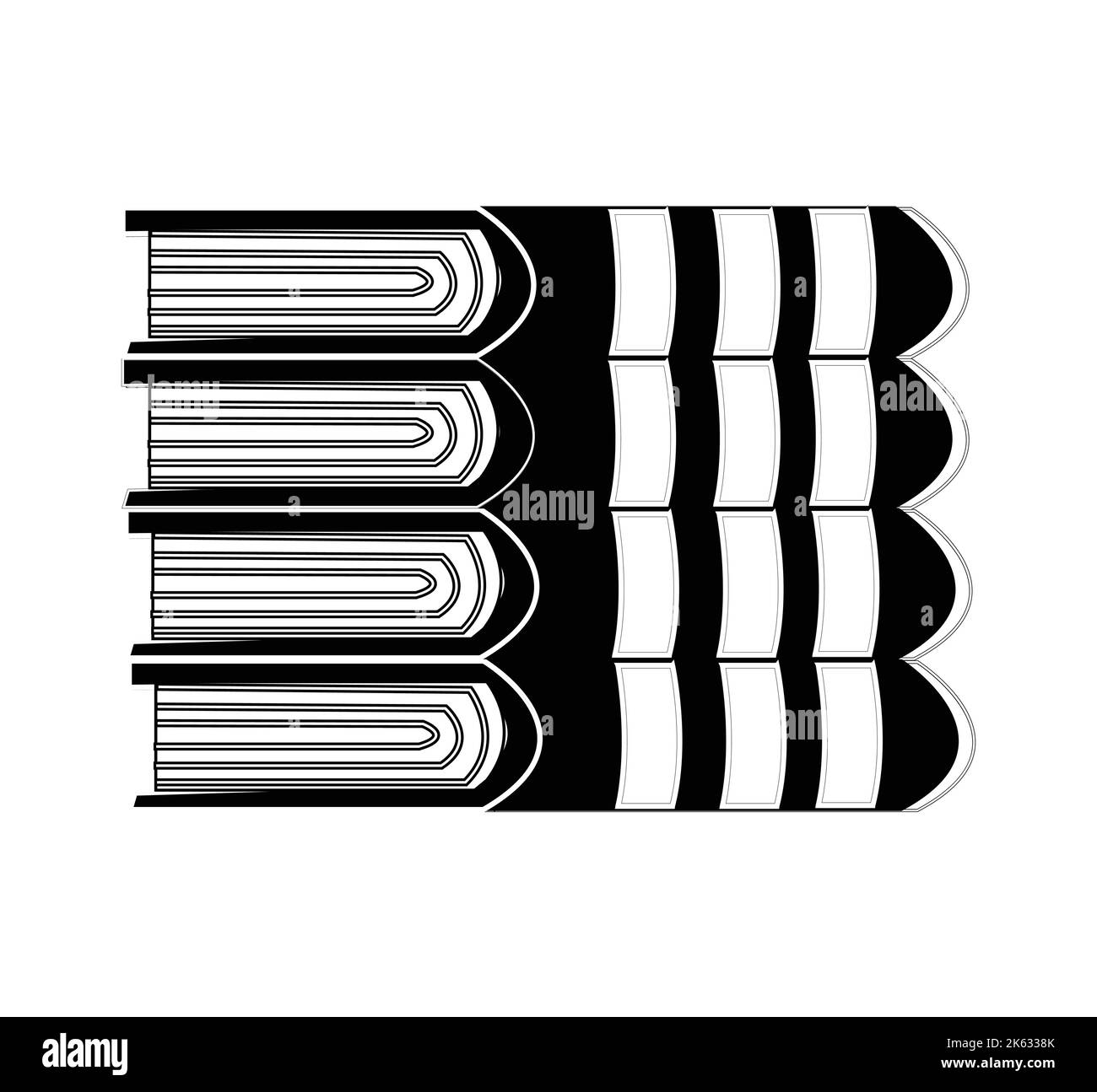 alcuni libri in bianco e nero. disegno vettoriale originale disegno grafico. disegno vettoriale icone e simboli per logo design e cancelleria. Illustrazione Vettoriale