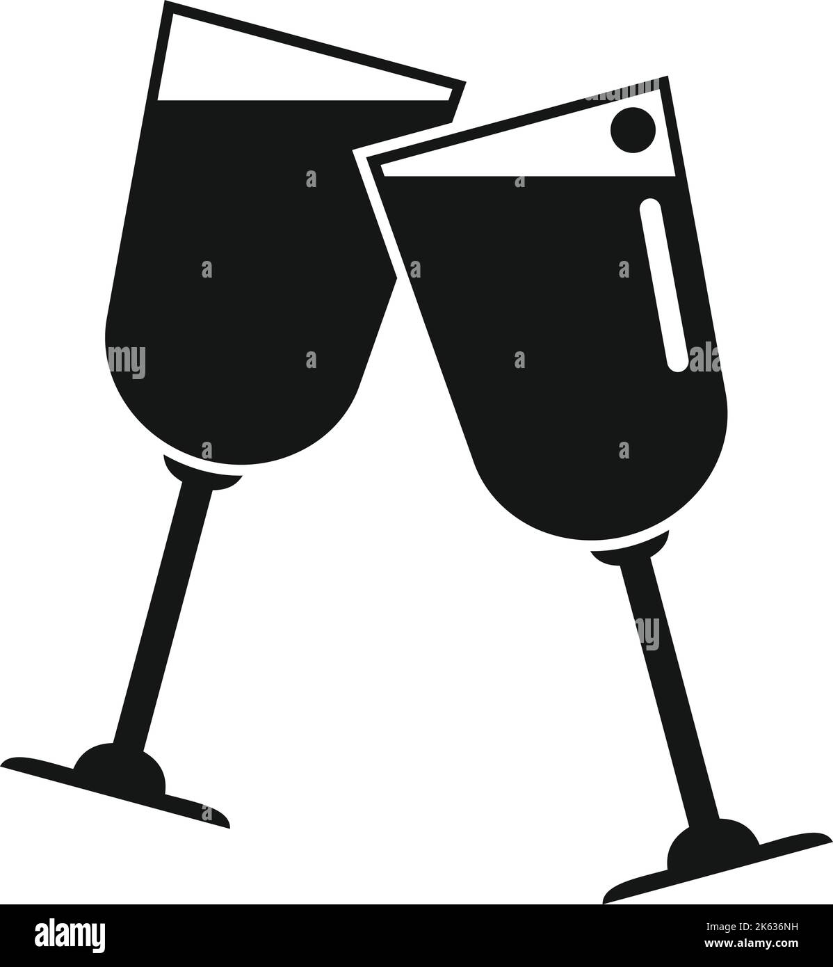 Icona bevanda alcolica semplice vettore. Pane tostato al bicchiere. Bar amici Illustrazione Vettoriale