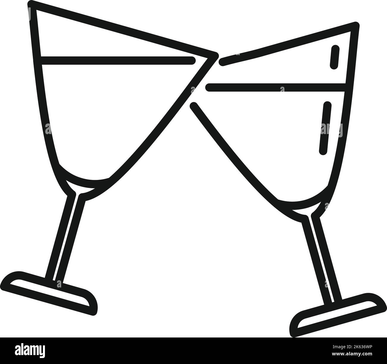Contorno icona brindisi con champagne. Drink party. Amico di birra Illustrazione Vettoriale