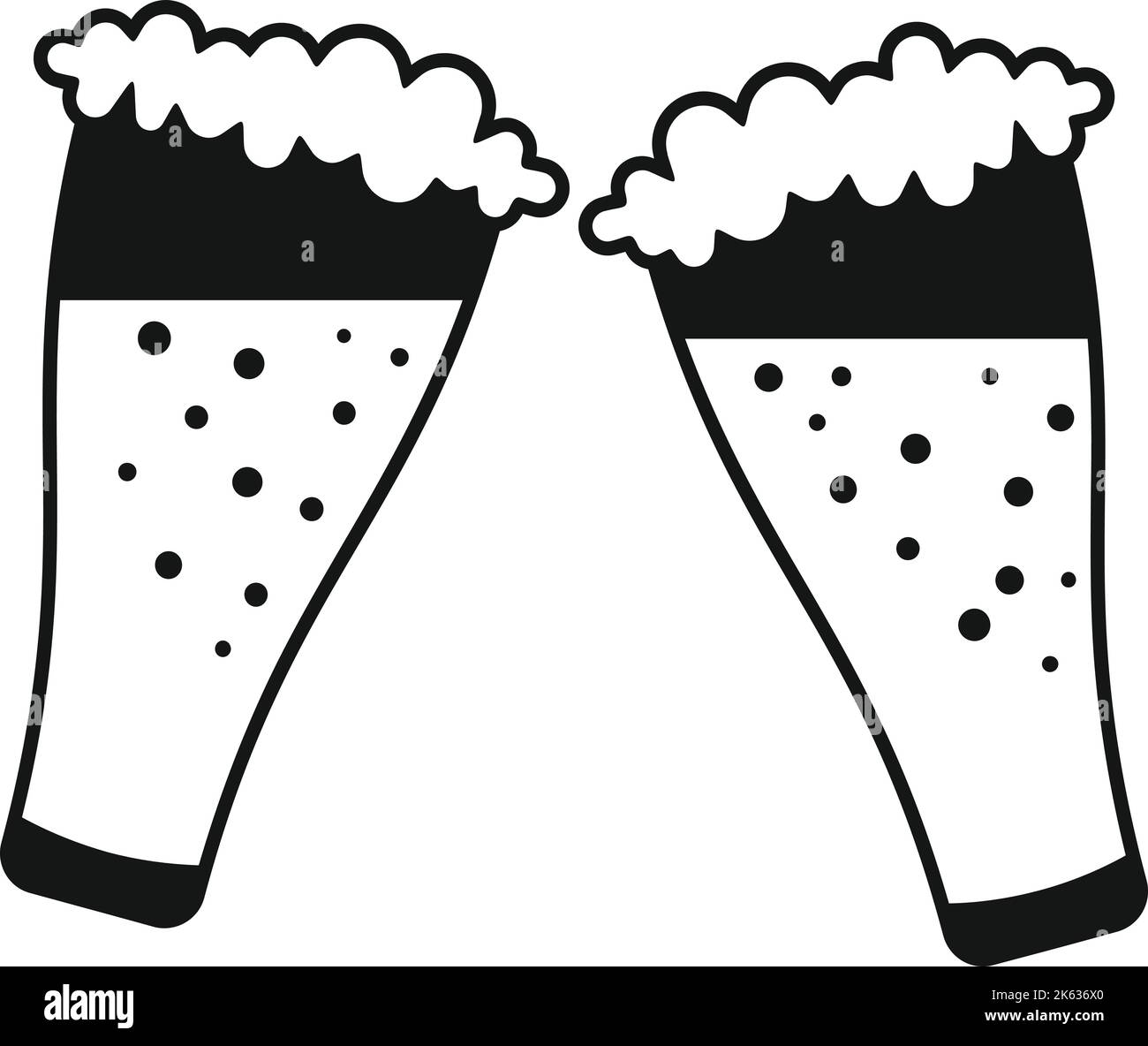 Full tazza cheers icona semplice vettore. Bevanda a mano. Pub scheda Illustrazione Vettoriale