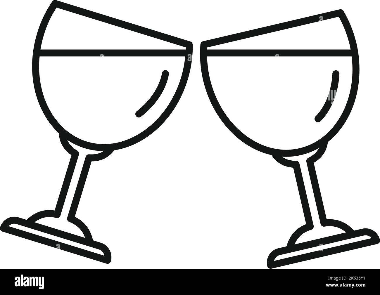 Party cheers icona contorno vettore. Alcool da pub. Card festeggia Illustrazione Vettoriale